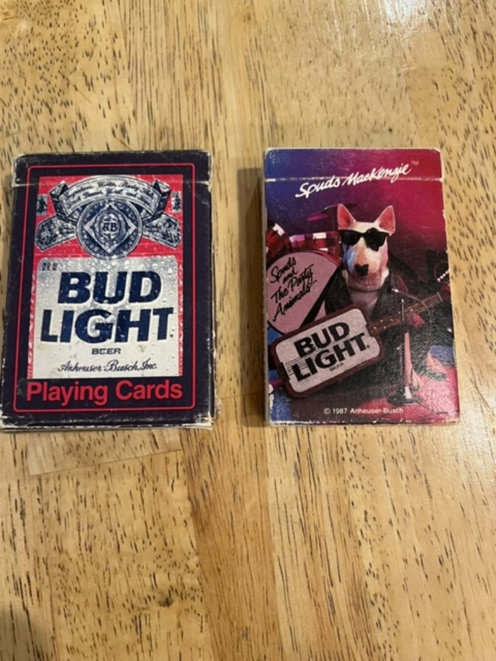 Vintage 1980's BUD LIGHT‎ Decks of cards 2 sets Anheuser-Busch & Spuds MacKenzie